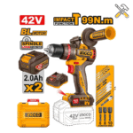 خرید دریل چکشی شارژی (براشلس) اینکو مدل CIDLI429982