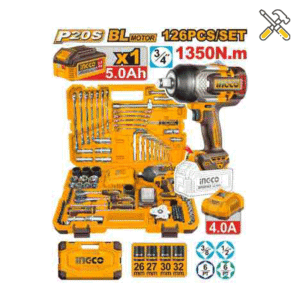 خرید ست ابزار بکس شارژی 126 عددی اینکو مدل HKTHP31261