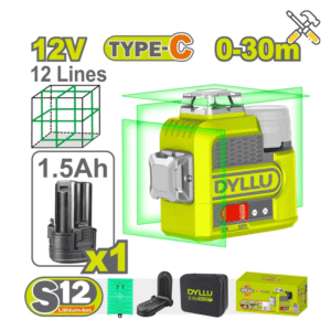 خرید تراز لیزری شارژی 12 ولت 12 خط سبز دایلو مدل DTLE8M12