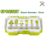 خرید ست 6 عددی تیغ اور فرز نجاری شفت 12 میلی متر دایلو مدل DTRKSR0112