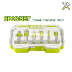 خرید ست 6 عددی تیغ اور فرز نجاری شفت 8 میلی متر دایلو مدل DTRKSR0108