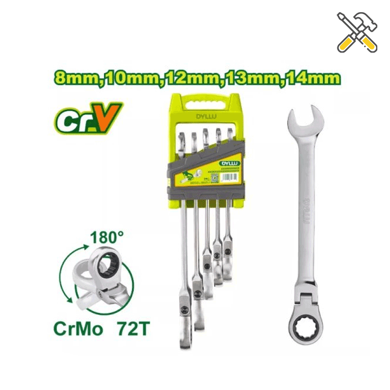ست آچار یکسر جغجغه 5 عددی تاشو دایلو مدل DTSP5205 خرید ست آچار یکسر جغجغه 5 عددی تاشو دایلو مدل DTSP5205